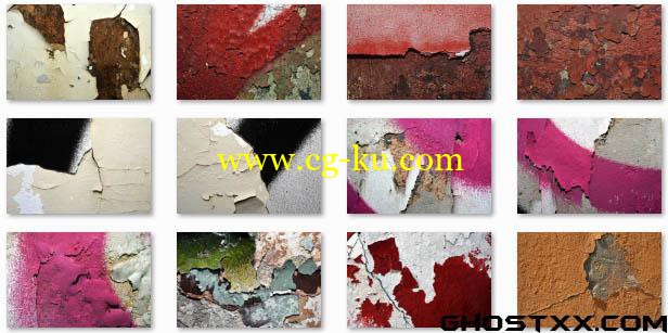 DesignTNT - Chipped Paint Concrete Textures的图片1