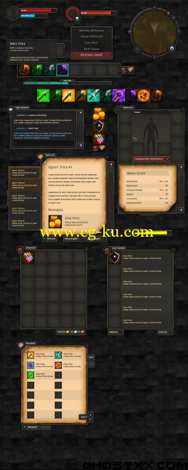 Graphicriver - RPG User Interface + Extras的图片1