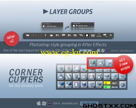 AE Layer Groups V2 + Corner Cutter V2.1.1 for MAC/Win的图片1