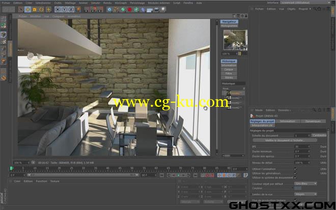 Tuto.com - C4D Architecture : perspective d'intérieur avec Cinema 4D 13的图片1