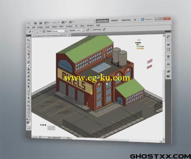 Digital Tutors - Creating Isometric Pixel Art in Photoshop的图片1