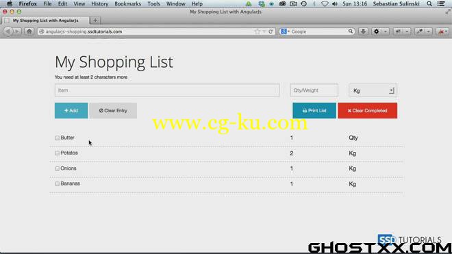 Udemy - Shopping List with AngularJS, PHP and SQLite的图片1