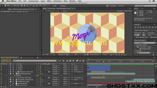 Lynda - Mograph Techniques - Mixing 2D and 3D with After Effects and CINEMA 4D的图片1