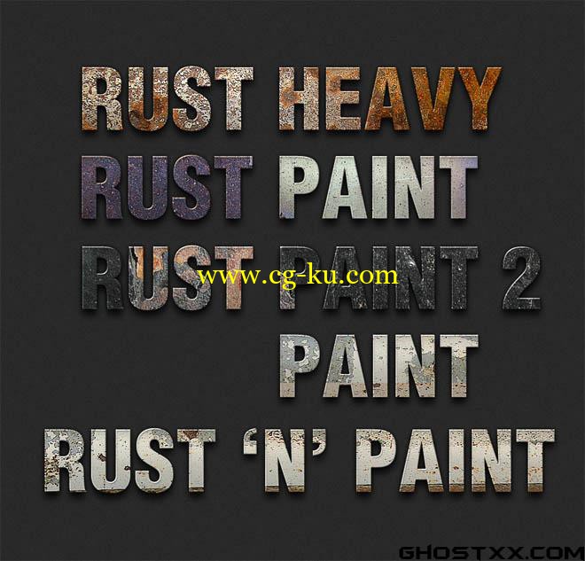 Designtnt - Rusted Text Styles for Photoshop的图片1