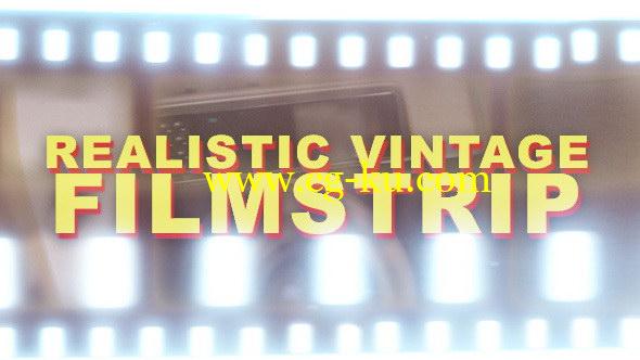 视频素材：复古老电影胶片刮痕视频素材 Realistic Vintage Filmstrip – Horizontal的图片1