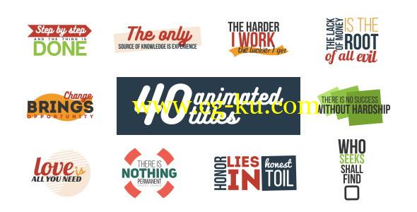 AE模板：40种文字标题动画效果 40 Animated Titles的图片1