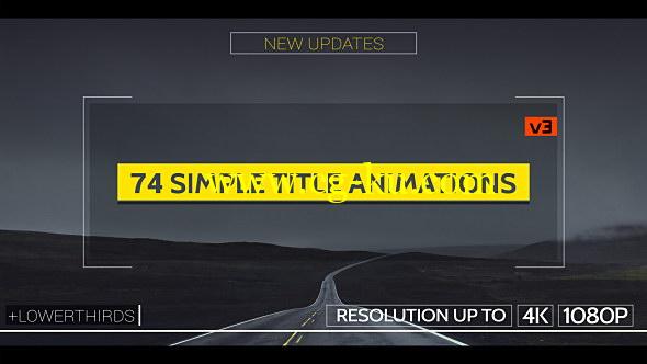AE模板：4K分辨率  74组简洁文字标题动画 Simple Titles – v3的图片1