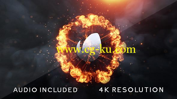 AE模板：4K分辨率  粒子爆炸 LOGO 片头展示 Flame Logo v2的图片1