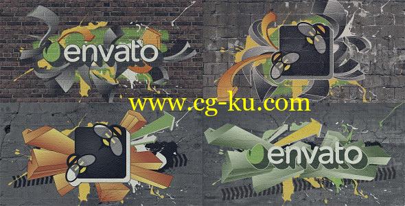 AE模板：墙壁涂鸦动画 LOGO 片头 Graffiti Logo的图片1