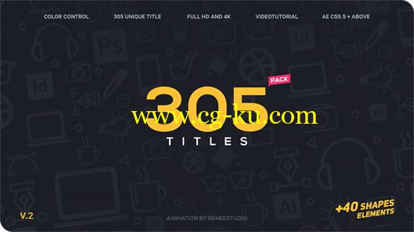 AE模板：305种文字标题排版动画合集包 305 Titles Ultimate Pack的图片1