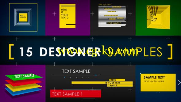 AE模板：15种文字标题设计案例动画 15 Designer Samples的图片1