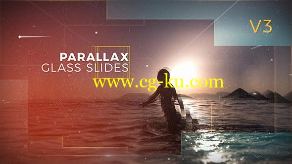 AE模板：大气视觉缩放冲击图文展示动画 Parallax Glass Slides的图片1