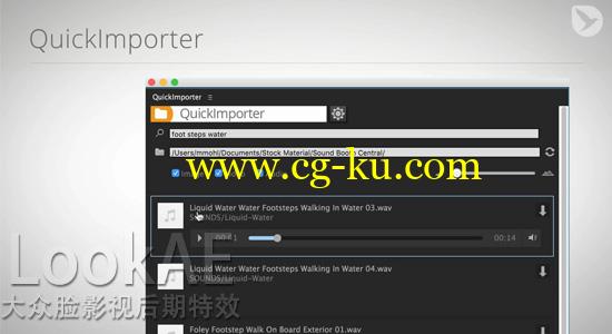 AE/PR插件：文件素材快速导入浏览插件AEscripts Quickimporter V1.0.1 For After Effects/Premiere Pro的图片1