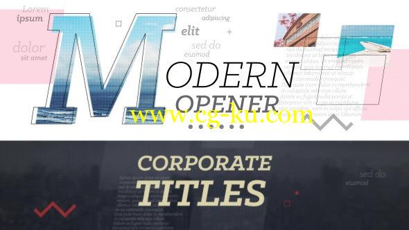 AE模板：企业商务文字标题动画 Modern Opener Corporate Titles的图片1
