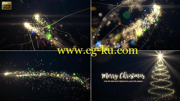 AE模板：漂亮线条粒子光束圣诞节片头 Christmas的图片1