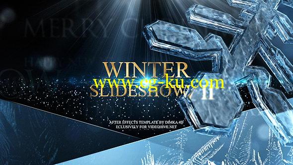 AE模板：冬日大雪花切换转场图文展示包装 Winter Slideshow II的图片1
