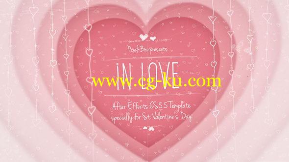 AE模板：浪漫甜蜜爱情婚礼相册图片动画展示 In Love的图片1