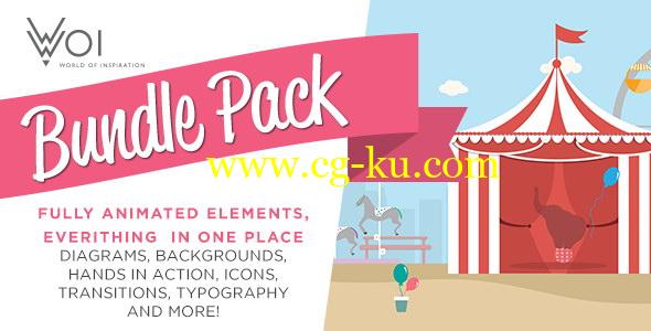 AE模板：现代创意卡通MG动画场景动画元素 World Of Inspiration Bundle Pack的图片1