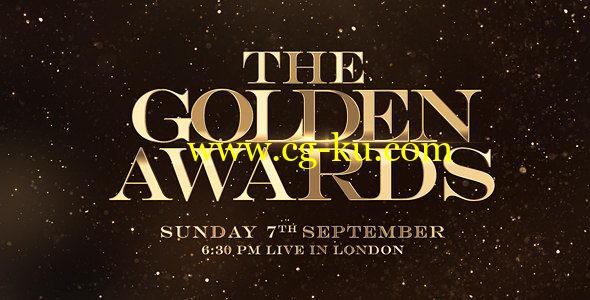 AE模板：大气金色粒子颁奖典礼文字标题片头 Golden Awards Promo的图片1