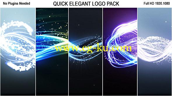 AE模板：5种优雅漂亮粒子光效线条LOGO片头 Quick Elegant Logo Pack的图片1