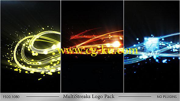 AE模板：漂亮粒子线条LOGO片头 MultiStreaks Logo Pack的图片1