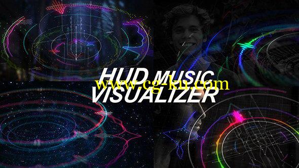 AE模板：音频可视化HUD跳动动感VJ视觉动画 HUD Music Visualizer的图片1