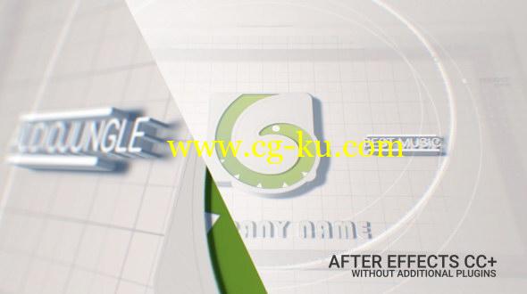 AE模板：简洁明亮三维LOGO标志动画片头 White Logo的图片1