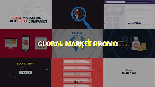 AE模板：网络营销展示介绍MG动画 Global Market Promo的图片1