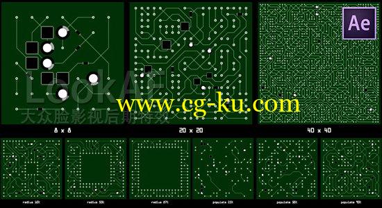 AE脚本：高科技电流电路板线路动画 Aescripts circuitFX 1.40 + 使用教程的图片1