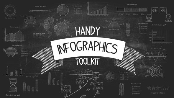 AE模板：创意铅笔手绘素描信息数据图表动画 Handy- Infographics Toolkit的图片1