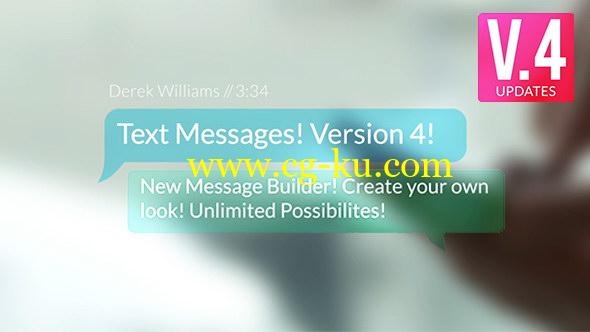 AE模板：手机短信对话弹窗信息对话框动画 Text Messages V4的图片1