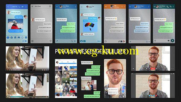 AE模板：手机短信社交APP对话弹窗气泡聊天弹窗对话框动画 Popular Messenger Builder v2.0的图片1