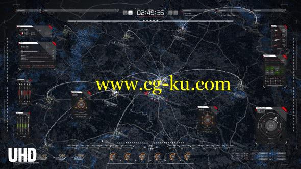 AE模板：高科技HUD军事地图路径地点标注展示动画 HUD Map Pack的图片1