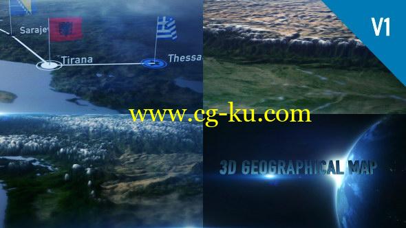 AE模板：三维世界地图定点连线动画展示 3D Geographical Map的图片1