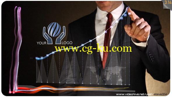 AE模板：公司企业商务人士手势图表展示LOGO片头 Business Chart – Logo Intro的图片1