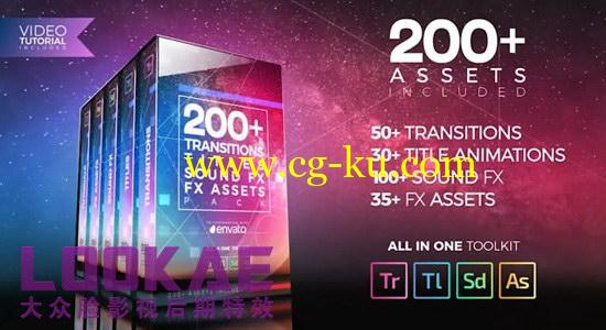 Premiere模板：200个转场效果文字标题音效合集包 200+Transitions Titles Sound FX Pack的图片1