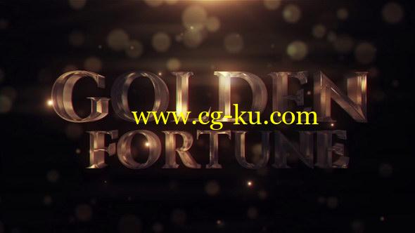 AE模板：金色粒子闪耀文字标题动画片头 Golden Fortune的图片1