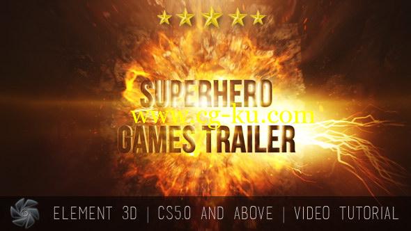 AE模板：超级英雄游戏震撼预告片文字标题片头 Superhero Games Trailer – Cinematic Titles的图片1