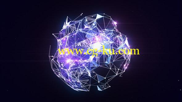AE模板：抽象点线粒子网格风格LOGO标志片头 Plexus Globe Logo Reveal的图片1