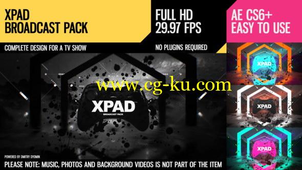 AE模板：XPaD游戏栏目包装 XPaD (Broadcast Pack)的图片1
