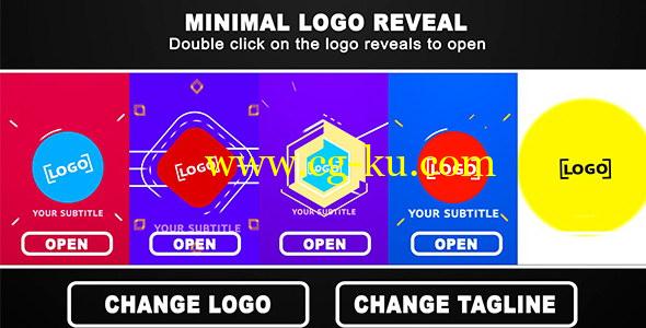 AE模板：5个迷你简洁图形动画LOGO片头 Minimal Logo Reveal的图片1