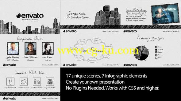 AE模板：草绘公司企业宣传介绍栏目包装 Sketch Corporate Video Pack的图片1