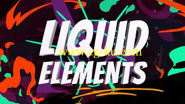 AE模板：流动液体风格MG动态元素 Liquid Elements的图片1