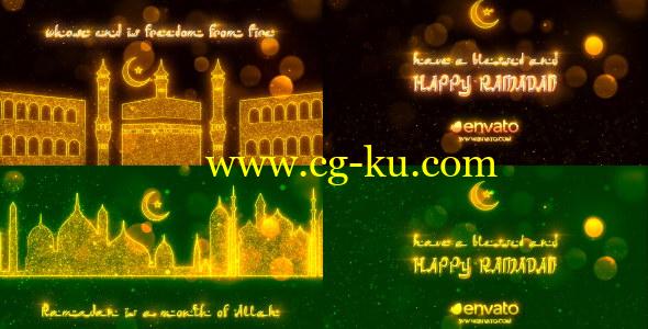AE模板：阿拉伯风格粒子闪耀效果 Ramadan Opener的图片1