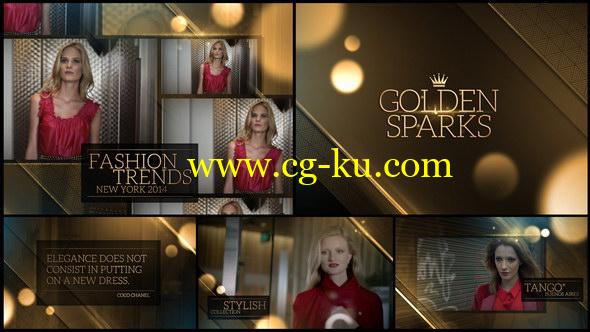 AE模板：金色年会活动晚会颁奖典礼栏目包装片头 Golden Sparks的图片1