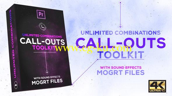Premiere预设：65种指示线条呼出文字标题介绍注释动画 Call-Outs Tool Kit的图片1