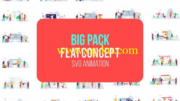 AE模板：扁平化人物场景MG动画元素 Big Pack Of Flat Concept的图片1