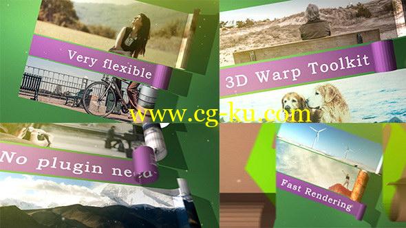 AE模板：三维卷页画轴图文展示动画 3D Warp Toolkit的图片1