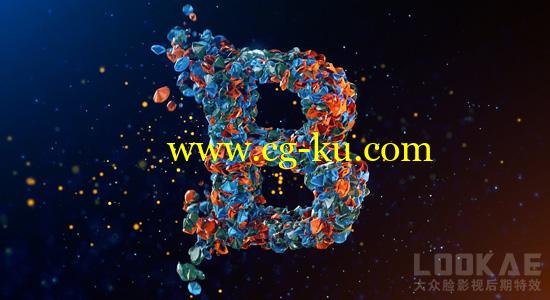 AE教程 – 使用E3D插件制作三维钻石粒子汇聚LOGO标志片头特效Element 3D Particle Replicator Logo的图片1