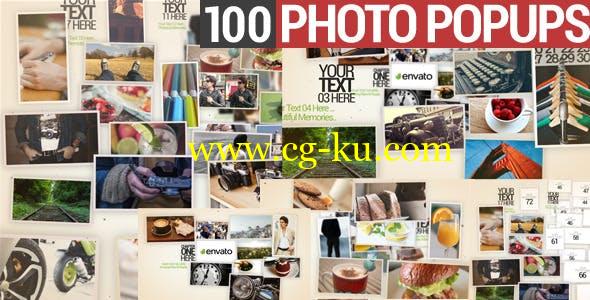 AE模板 – 100张图片照片展示相册片头 100 Photo Popups的图片1